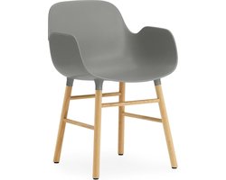 Normann Copenhagen Form Chair - Stoel - Grijs met eiken onderstel