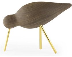 Normann Copenhagen Shorebird Vogel Decoratie Medium Walnoot Messing