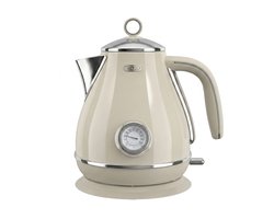 NorQ waterkoker - 1.7L - RVS - 2200W - 360° draaibare voet - BPA-vrij - Elektrisch - Analoge temperatuurmeter - Stone Beige