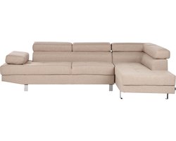 NORREA - Hoekbank - Beige - Linkerzijde - 260 cm - Polyester