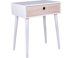 Norrut Pam - Nachtkastje - Met 1 lade - Wit/Hout