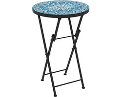 North Collective Tuintafeltje Mozaik - Bijzettafel - Koffietafel - Tuintafeltje Bijzettafeltje - Inklapbaar - Ruimte Besparend