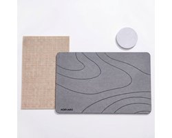 NORVARO Diatomite - Badmat Steen - Sneldrogende Stenen Douchemat - Grijs - 60x39 cm