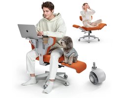 Norvia - Ergonomische bureaustoel voor volwassenen - Meerdere houdingen en armleuningen - Kantelbare rugleuning - 8 niveaus