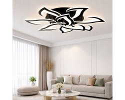 Norvia Lotus Plafonlamp - LED Plafonniere - Modern Design Dimbaar Met App En Afstandsbediening - 2700 - 6000K - Kroonluchter