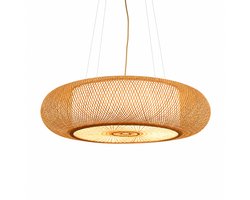 Norvia Natuurlijke Hanglamp Van Bamboe - Handgemaakte Plafonflamp Van Rotan - Voor In De Eetkamer, Woonkamer En Slaapkamer