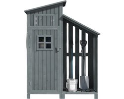Norvia Ruime Tuinkast - Tuinberging Van Massief Hout - Waterdichte Tuinkast Voor Buiten - Inclusief Planken - 110 x 46 x 174,7 cm