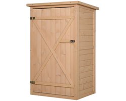 Norvia - Tuinkast Hout - Tuinschuur - Buitenberging - Opberghok - Waterbestendig - Natuurlijk Hout - Compact 75 x 56 x 115 cm