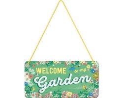 Nostalgic Art - Welcome to my Garden - Metalen wandbord in reliëf met koord - Leuk voor in de tuin!