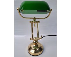 Notaris lamp Miscellaneous 102BG4950 - messing bankierslamp met groene glazen kap zoals bij Dhr. Frank Visser - solid brass Banker s lamp