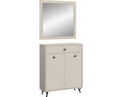 Notes garderobe opstelling mat beige.