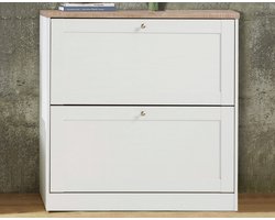 Notio Living Heide-Schoenenkast met 2 kleppen in eikenlook wit