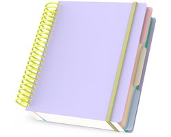 Notitieboek A5 - Gelinieerd Papier Kladblok 18.5x20cm - 240 Pagina's Paars Wirebound Notitieboek A5-90GSM Gelijnd College Notitieboek