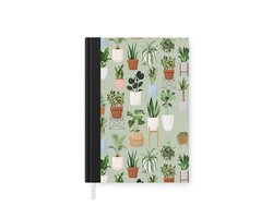 Notitieboek - Schrijfboek - Planten - Kamerplanten - Pastel - Notitieboekje klein - A5 formaat - Schrijfblok