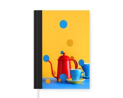 Notitieboek - Schrijfboek - Stilleven - Koffiekan - Theemok - Notitieboekje klein - A5 formaat - Schrijfblok