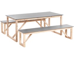 NOTTERI - Tuinset 6-zits - Grijs - Beton