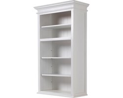 Nova Solo - Boekenkast - wit - mahoniehout- CA612 - 4 legplanken - onderkast met 1 legplank