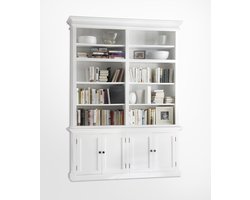 Nova Solo - Vitrinekast - mahoniehout - wit - 165bx40dx220h