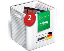 Novaliv 2X Box 30x30x30 cm Witte dozen voor Kallax Plankmanden 30x30 Opbergdoos Plank als kastdozen Ideaal als dozen voor Kallax Plank Vouwdozen 30x30x30 cm Vouwdoos 30x30 als Kallax-dozen