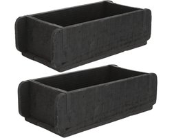 Novaliv 2x Houten Kist Vintage Zwart 30 x 15 x 10 cm Oude Baksteen Vorm Hout EEN KAMER Universele doos van gerecycled oud hout Elke vorm is uniek - Cadeaudoos