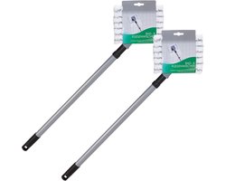 Novaliv 2X Tegelreiniger Badkamerwand met Telescopische Steel incl. Microvezelhoes Tegelwisser Badkamerwisser Tegelreiniger Badkamer