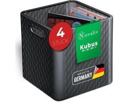 Novaliv 4X Box 30x30x30 cm Kunststof Boxen voor Kallax Plankmanden 30x30 Opbergdoos als Kastdozen Ideaal als Boxen voor Kallax Plank Vouwdozen 30x30x30 cm Vouwdoos 30x30 als Kallax Boxen