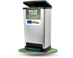 Novaliv Grote Prullenbak met deksel - Pedaalemmer 50L met soft-close systeem - Stevige afvalemmer met deksel & voetpedaal - Geurdichte keukenemmer en nog veel meer - Pedaalemmer afvalcontainer