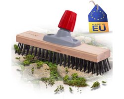 Novaliv Robuuste Draadbezem Moss Basic Efficiënte Mosverwijdering Draadborstel Metalen borstelharen voor bestratingsstenen en tuin Stalen bezem Moskrabber Pizzabezem Pizzasteenborstel