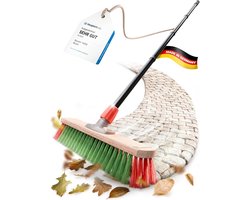 Novaliv tuinbezem met steel voor buiten 40 cm Elaston borstelharen Ideaal als bezem voor buiten Straatbezem met steel Harde borstelharen Terrasbezem Tuinbezem Stalbezem Veegbezem Industriële bezem Buitenbezem