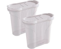 Novaliv zoutstrooier set van 2 zoutbewaarbakjes voor strooien 300 ml afmetingen (LxBxH): 11 x 5 x 11 cm kruidenbakjes met deksel zout- en peperstrooier paprika kruidenstrooier klein kruidenstrooier fijn