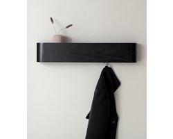 Novalura Kapstok Eiken Zwart 5 haken - kapstokken - wand kapstok 5haaks - hout - minimalistisch