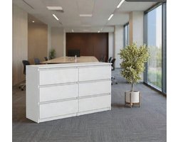 Novara Luxe Commode met 6 lades – 120 cm – Wit – Modern Design Casa Serena – 120 cm – Casa Dorada