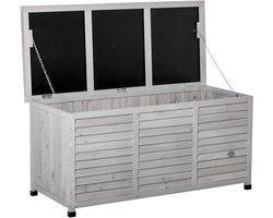Novari - Buiten opbergkist - Tuin opbergbox waterdicht - 127×56×60cm l×b×h - Ruime opslagcapaciteit 284L - Weerbestendig hout