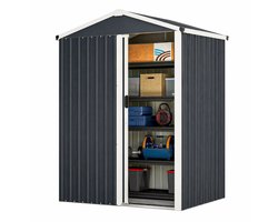 Novari - Tuinberging - Tuinkast - Tuinhuis - Tuinschuur - 136x87x179cm - Waterdicht ontwerp - Stalen constructie - Schuin dak