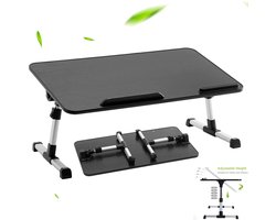 NOVARTA Laptoptafel voor op bed - Laptopstandaard - kantelbaar, verstelbare Bedtafel zwart