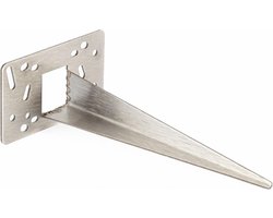 Novatool grondpen metaal 10 x 6 x 18 cm roestvrij staal professionele grondanker voor lampen grondhuls tuinpen tuinaccessoires stopcontactzuilen grondpen voor tuinverlichting