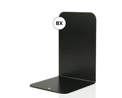 NovaWare Boekensteun - 8 Stuks - Boekensteunen - Plank Organizer - Boekenstandaard - Boeksteun - Boekenhouder - Boekenrek – Metaal / Zwart