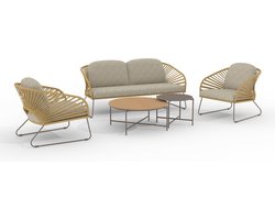 Novella Loungeset inclusief kussens beige, zandkleurig.