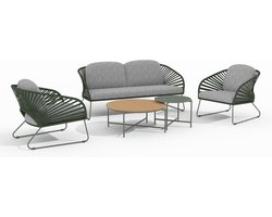 Novella Loungeset inclusief kussens grijs, groen.