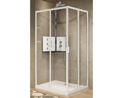 Novellini Lunes 2.0 hoekinstap A m. schuifdeuren 87/90x195cm matchroom/helder