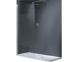 Novellini Lunes inloopdouche H 118 120x195cm met muursteun 100cm mat chroom profiel en helder glas LUNESH1201B