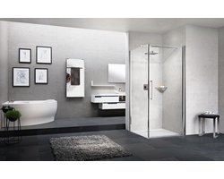 Novellini Young 2.0 FG zijwand 87/89x200cm voor G draaideur en 2GS vouwdeur met chroom mat profiel en helder glas