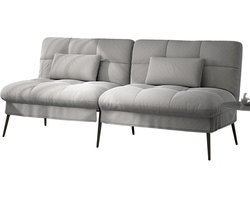 Novendo Goods – Uitklapbare 3-Zits Slaapbank van Stof – Futonbank met Verstelbare Rugleuning – Comfortabele & Ruimtebesparende Bank voor Woonkamer of Logeerkamer