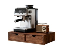 Noventra houten opberglade met 2 Lades – Keuken Organizer – Houten Opbergbox – Lade Organizer – Opbergkastje voor Koffiecups, Theezakjes, Suiker en Accessoires