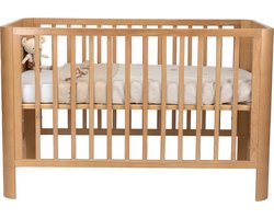 Novi at Home Philou Ledikant - Babybedje met Ronde Hoek - Baby Bed 60x120 cm - verstelbaar bodem - Bruin