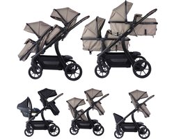 Novi Baby Pacific Duo Premium Kinderwagen - Hazel - geschikt voor 2 kinderen - te gebruiken als Bolderkar