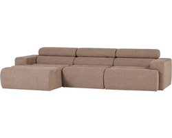 NOVI CHAISE LONGUE BANK LINKS BOUCLÉ TAUPE