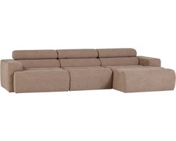 NOVI CHAISE LONGUE BANK RECHTS BOUCLÉ TAUPE