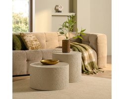 Novi Salontafel Set 2-delig – Greige Liquid Metal Design – Modern