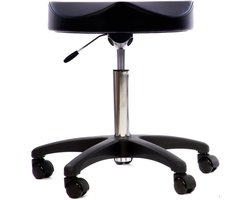 Novicum® Ergo tabouret 41cm breed zwart met LARGE gasveer zadelkruk kappersfiets kapperskruk